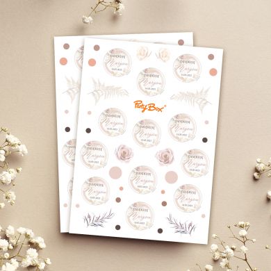Personalizowane naklejki komunijne BOHO Personalizowane naklejki komunijne BOHO