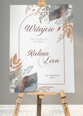 Tablica powitalna goci weselnych BOHO