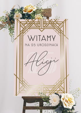 Personalizowana tablica powitalna PINK GLAM dekoracja na urodziny