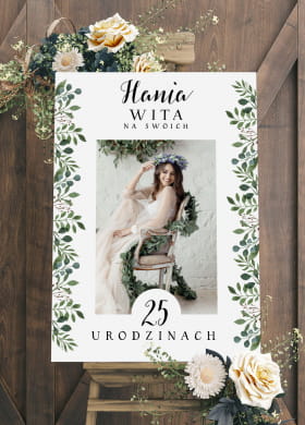 Personalizowana tablica powitalna URODZINY W STYLU BOHO