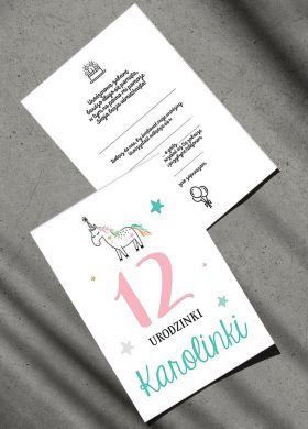 Personalizowane zaproszenia JEDNOROEC