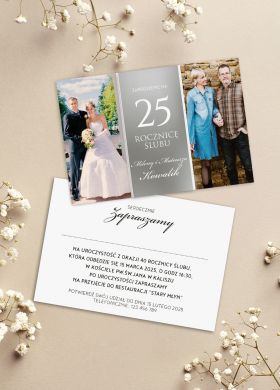 Personalizowane zaproszenia na 25 ROCZNICĘ ŚLUBU zaproszenia na rocznicę ślubu Personalizowane zaproszenia na 25 ROCZNICĘ ŚLUBU zaproszenia na rocznicę ślubu