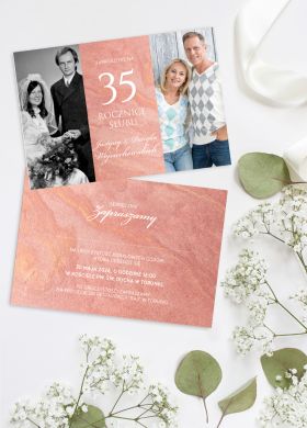 Personalizowane zaproszenie na 35 ROCZNIC� �LUBU ze zdj�ciami