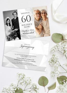 Personalizowane zaproszenia na 60 ROCZNIC� �LUBU diamentowa rocznica �lubu zaproszenia na rocznic� �lubu