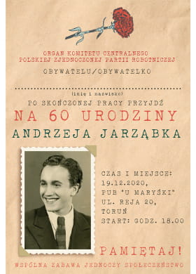 Zaproszenia ze zdjciem W STYLU PRL zaproszenia na urodziny zaproszenia urodzinowe zaproszenia prl
