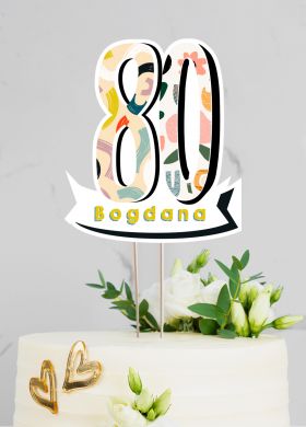 Personalizowany topper na 80 URODZINY topper 80 urodziny personalizowany topper na tort Personalizowany topper na 80 URODZINY topper 80 urodziny personalizowany topper na tort