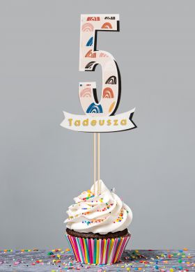 Personalizowany topper na tort na 5 URODZINY