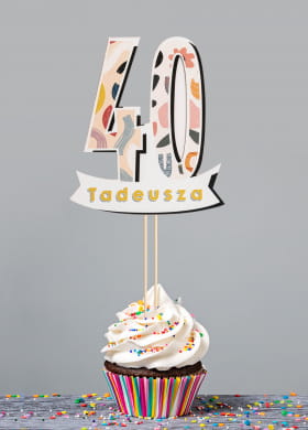 Personalizowany topper na tort 40 URODZINY
