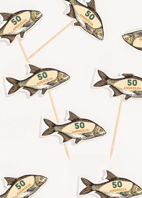 Pikery dekoracyjne URODZINY WĘDKARZA (8szt.) Pikery dekoracyjne URODZINY WĘDKARZA (8szt.)