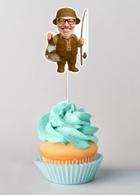 Pikery ozdobne na URODZINY WĘDKARZA (6szt.) dekoracja na urodziny pikery na babeczki dekoracja urodzinowa Pikery ozdobne na URODZINY WĘDKARZA (6szt.) dekoracja na urodziny pikery na babeczki dekoracja urodzinowa