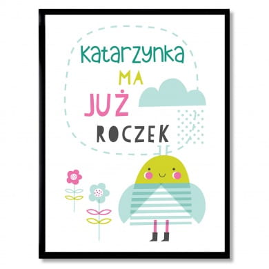 Plakat personalizowany 31x41 cm PREZENT NA ROCZEK DZIEWCZYNKI