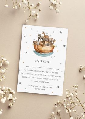 Podziękowania za przybycie na chrzest ARKA NOEGO Podziękowania za przybycie na chrzest ARKA NOEGO