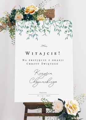Tablica powitalna gości NA CHRZEST personalizowana Tablica powitalna gości NA CHRZEST personalizowana