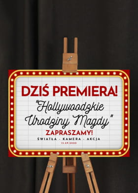 Tablica powitalna NA IMPREZ W STYLU HOLLYWOOD