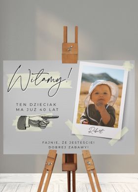Tablica powitalna na urodziny ZE ZDJCIEM