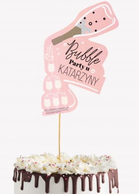 Topper na tort BUBBLE PARTY topper urodzinowy