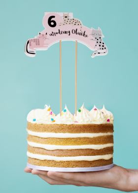 Personalizowana dekoracja na tort dla dziewczynki TOPPER KOTKI Personalizowana dekoracja na tort dla dziewczynki TOPPER KOTKI