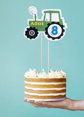 Personalizowany topper na tort TRAKTOR dekoracja na tort dekoracja tortu ozdoba na tort topper personalizowany