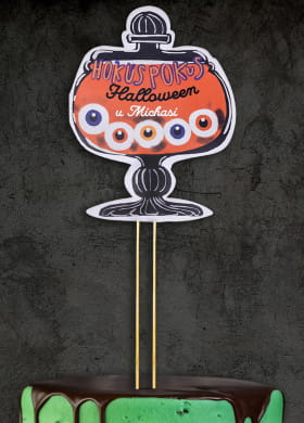 Topper personalizowany HOKUS POKUS ozdoba na Halloween Topper personalizowany HOKUS POKUS ozdoba na Halloween