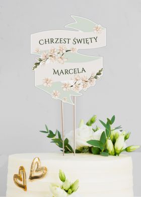 Topper na tort CHRZEST z imieniem Topper na tort CHRZEST z imieniem