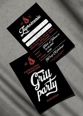Urodzinowe zaproszenia na grilla GRILL PARTY zaproszenia na urodziny zaproszenia na 18 urodziny