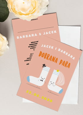 Śmieszne zaproszenie ślubne DOBRANA PARA personalizowane Śmieszne zaproszenie ślubne DOBRANA PARA personalizowane