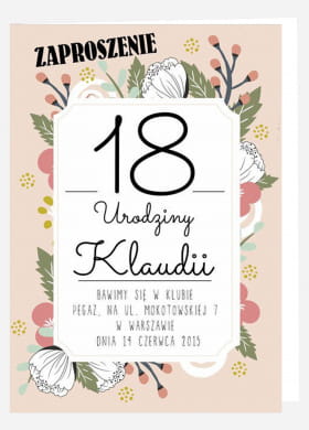 Zaproszenia na 18 KWIATY