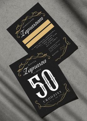 Zaproszenia na 50 URODZINY mczyzny eleganckie zaproszenia na 50 urodziny personalizowane
