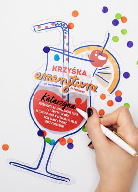 Personalizowane zaproszenia na imprezę emerytalną EMERYTURA (6szt.) Personalizowane zaproszenia na imprezę emerytalną EMERYTURA (6szt.)