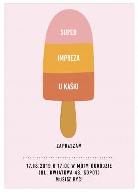 Zaproszenia personalizowane ICE CREAM