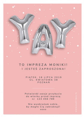 Zaproszenia personalizowane IMPREZA 