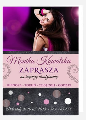 Zaproszenia personalizowane SWEET zaproszenia na urodziny zaproszenia urodzinowe