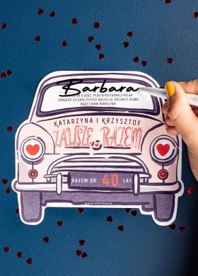 Zaproszenia na rocznic lubu personalizowane RETRO (6szt.)
