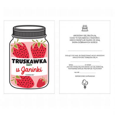 Zaproszenia personalizowane TRUSKAWKI