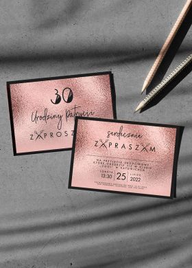 Zaproszenia rose gold NA URODZINY FRYZJERKI Zaproszenia rose gold NA URODZINY FRYZJERKI