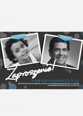 Zaproszenia urodzinowe KIEDY I DZI zaproszenia ze zdjciami zaproszenie na urodziny zaproszenia personalizowane
