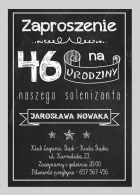 Zaproszenia urodzinowe TABLICA personalizowane