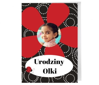 Zaproszenia personalizowane BIEDRONKA zaproszenia na urodziny dziecka