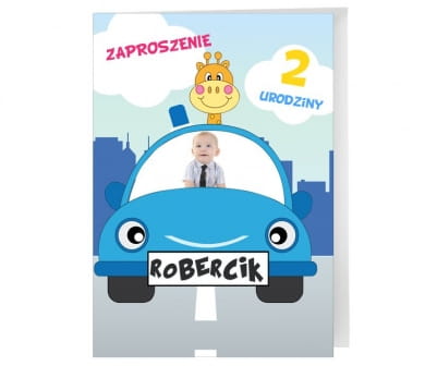 Zaproszenia personalizowane SAMOCHODZIK