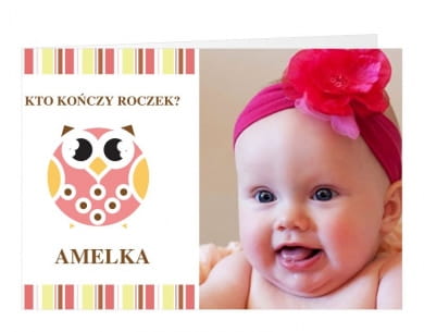 Zaproszenia personalizowane SOWA dla dziewczynki
