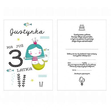 Personalizowane zaproszenia na 3 URODZINY