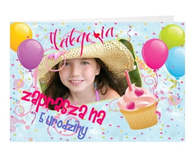 Zaproszenia personalizowane URODZINOWE zaproszenia na urodziny dla dziewczynki zaproszenia urodzinowe