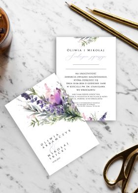 Zaproszenie ślubne LAWENDOWE z personalizacją Zaproszenie ślubne LAWENDOWE z personalizacją