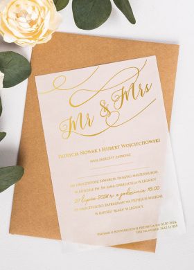 Personalizowane ZAPROSZENIA ŚLUBNE złote Personalizowane ZAPROSZENIA ŚLUBNE złote