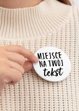 Zestaw przypinek personalizowanych TWJ TEKST 12szt.