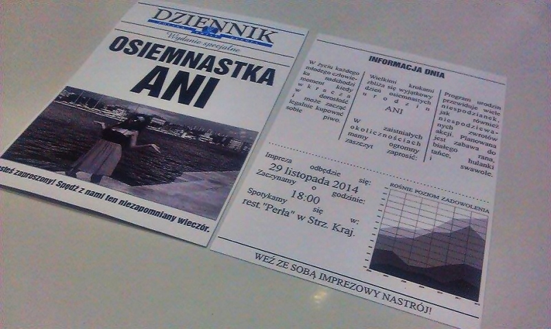 Zaproszenia Personalizowane Gazeta Zaproszenia Dla Dorosłych