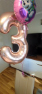 Zdjęcie osoby, która kupiła Balon urodzinowy foliowy CYFRA 3 różowe złoto 85cm