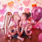 Zdjcie osoby, ktra kupia Balon na powietrze napis LOVE rowe zoto