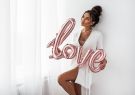 Zdjcie osoby, ktra kupia Balon na powietrze napis LOVE rowe zoto