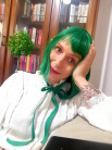 Zdj�cie osoby, kt�ra kupi�a Zielona peruka z grzywk� Fever LOLA peruka cosplay